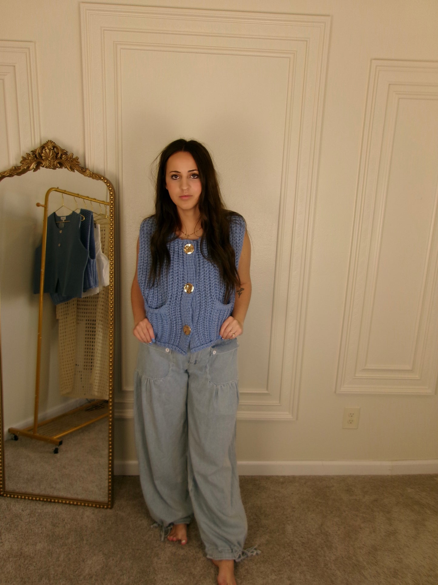 Nantucket Nights Washed Denim Wide Leg Pants