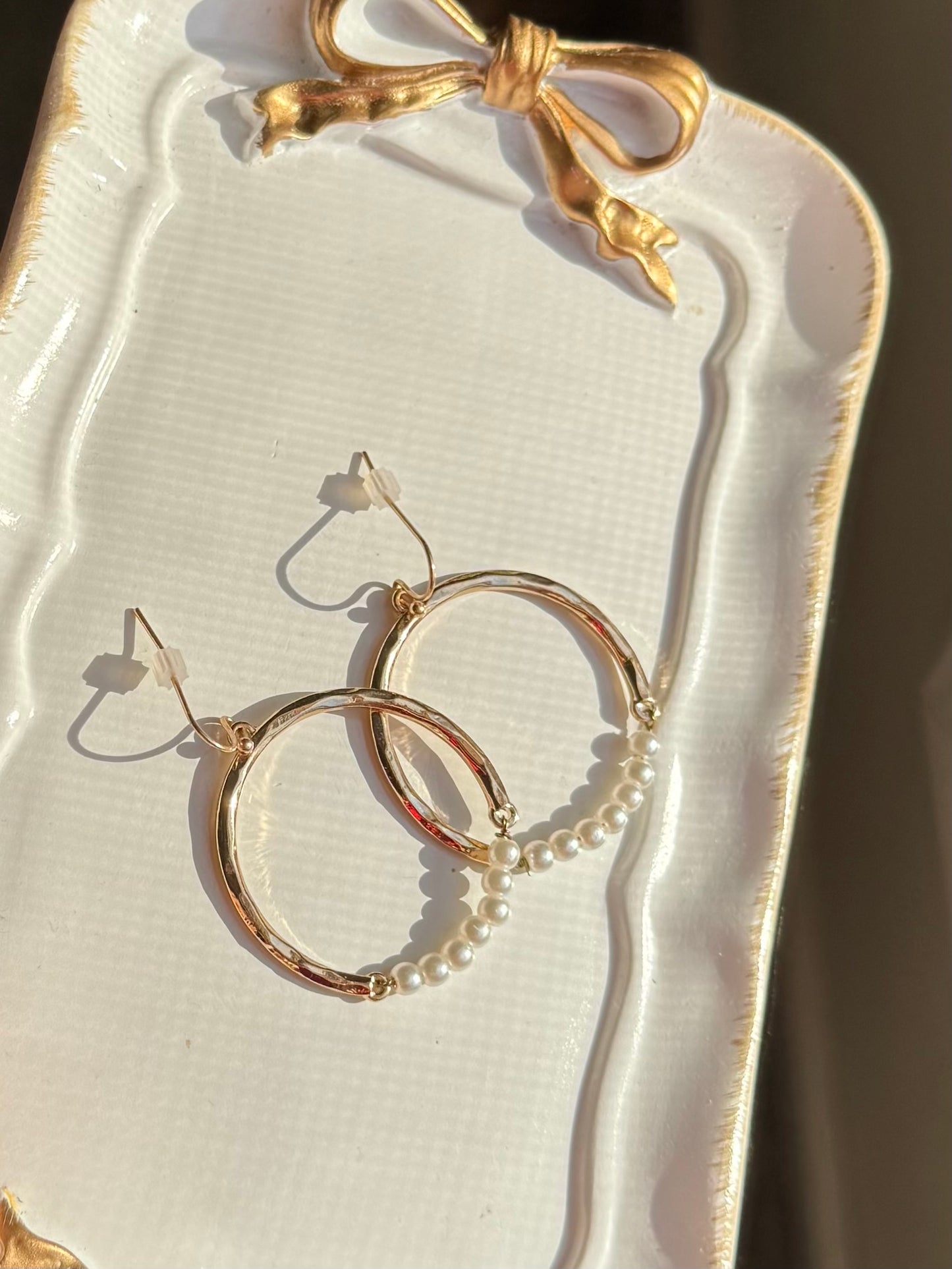 Nantucket Nights Pearl Detail Hoops