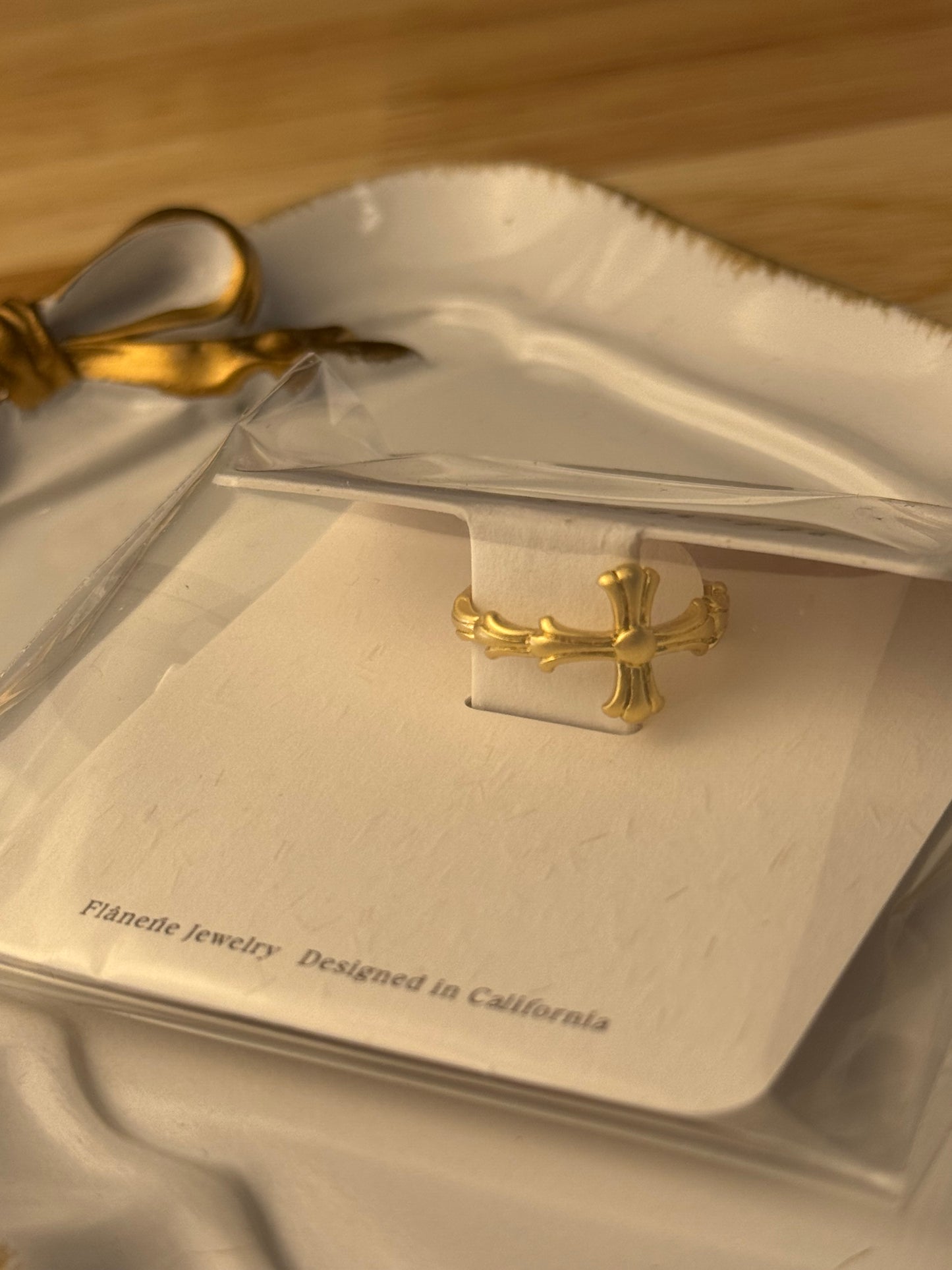 Summer Salute Vintage Adjustable Cross Ring