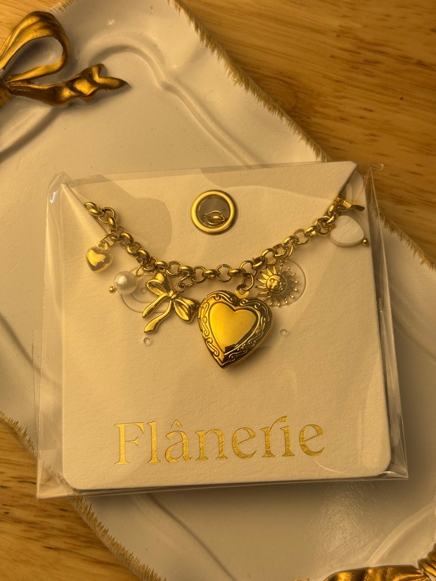 Summer Salute Heart Locket Charm Bracelet