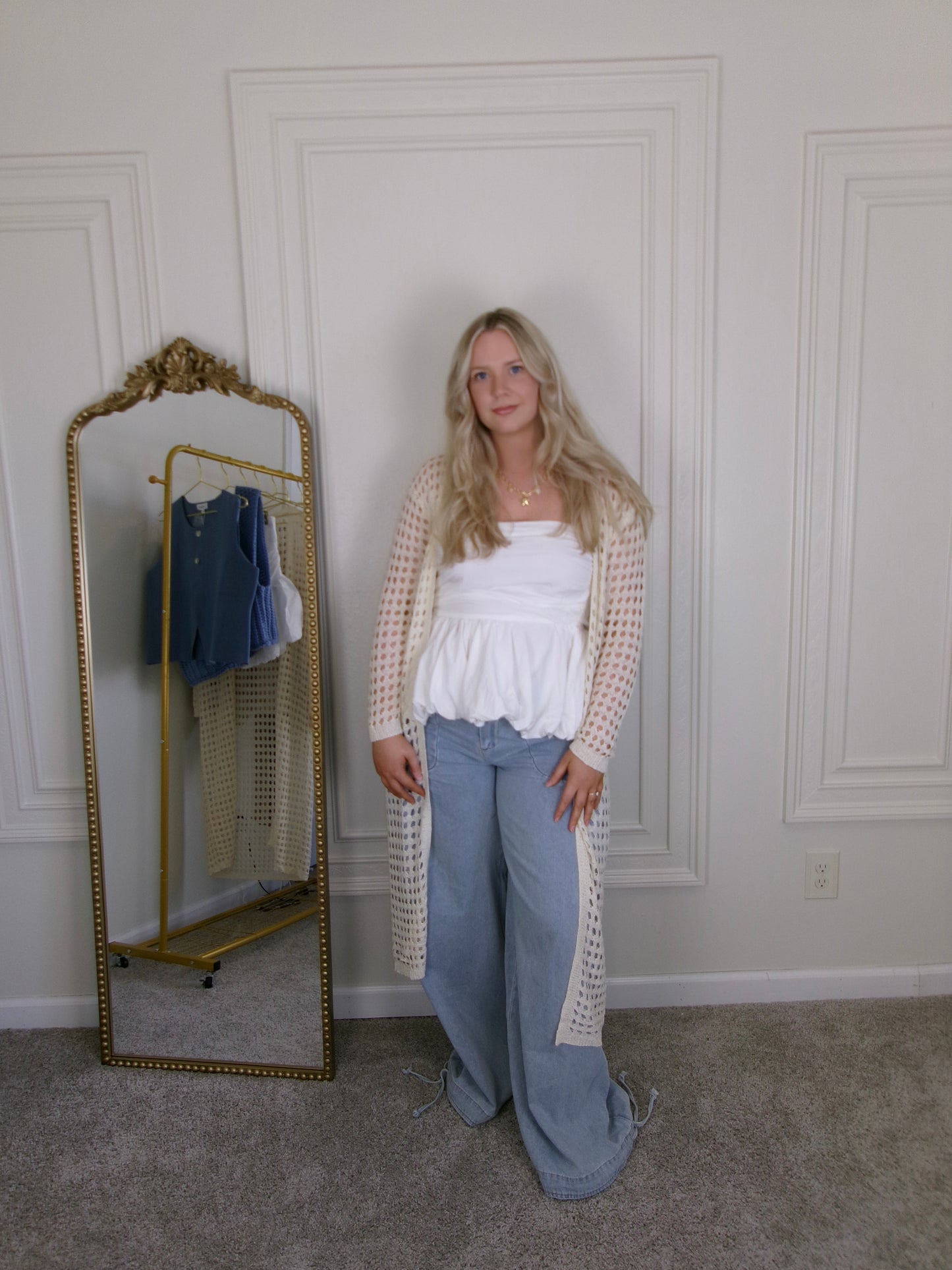 Nantucket Nights Washed Denim Wide Leg Pants