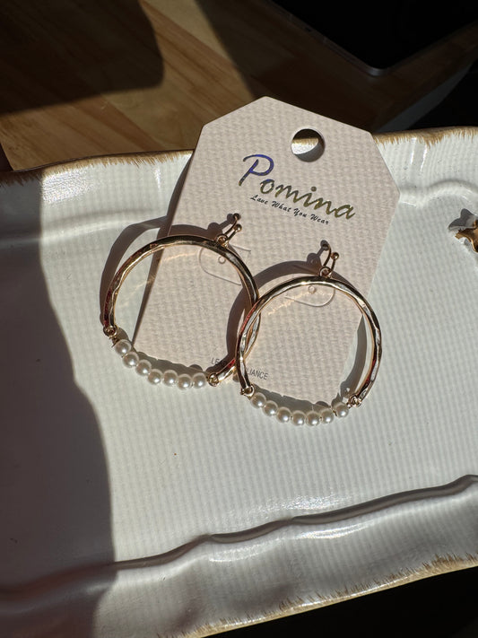 Nantucket Nights Pearl Detail Hoops